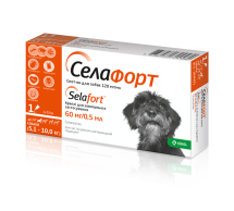 Краплі Selafort Селафорт Спот Он для собак 5.1-10кг від бліх кліщів та гельмінтів (60мг/0.5мл) - 1 шт