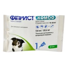 Краплі Fiprist Фіприст Комбо для собак 10-20 кг від бліх та кліщів - 0.4 мл