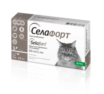 Краплі Selafort Селафорт Спот Он для котів 7.6-10 кг від бліх кліщів та гельмінтів (60мг/1мл) - 1 шт - 1 шт