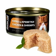 Вологий корм Animall Cat курка з креветками для котів - 85 г - 85 г