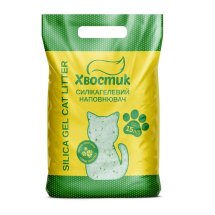 Наповнювач Хвостик Силікагель великий з зеленими гранулами - 3.6 л - 15 л