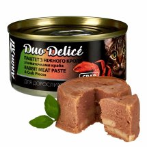 Вологий корм Animall Cat Duo Delice паштет з кроля зі штамточками краба для котів - 80 г - 80 г