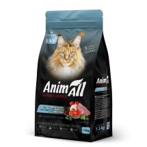 Сухий корм Animall Cat для котів з лососем білою рибою та свіжою індичкою - 400 г - 1.5 кг