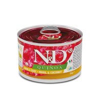 Вологий корм Farmina Dog N&D Quinoa Skin&Coat ADULT MINI дієтитчне харчування при харчовій алергії з перепелом кіноа кокос та куркума - 140 г