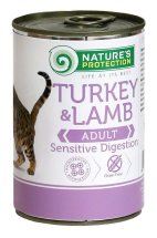 Вологий корм Nature's Protection Cat Adult Sensitive digestion Turkey & Lamb для кoтів з чутливим травленням з індичкою і ягням - 400 г - 400 г