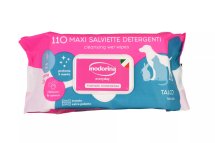 Вологі серветки Inodorina Everyday Talco для всіх типів шерсті котів собак та кроликів з ніжним ароматом тальку - 110 шт