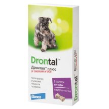 Таблетки Drontal ДРОНТАЛ Плюс для собак до 10 кг від глистів - 1 таб