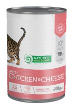 Вологий корм Nature's Protection Cat Adult Сhicken & Сheese для котів з куркою і сиром - 400 г - 400 г