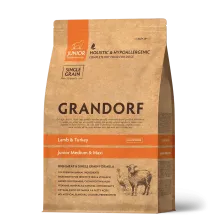 Сухий корм Grandorf Dog Junior Medium Maxi Lamb Turkey для юніорів середніх та крупних порід ягня з індичкою - 1 кг