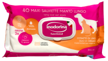 Вологі серветки Inodorina Functional Long Coat Liseed extract and Argan Oi для довгошерстих собак і котів з екстрактом насіння льону та аргановою олією - 40 шт