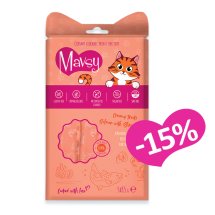 Ласощі Mavsy Creamy Treats Salmon with shrimp Кремові ласощі для котів з лососем та креветками - 5х15г - 15 шт