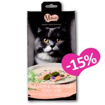 Ласощі Mavsy Creamy Salmon and Tuna Fillet With Alfalfa for Cats тунець лосось крем супу з котячою м'ятою - 5х15г - 15 шт
