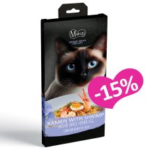 Ласощі Mavsy Creamy Treats shrimp egg yolk Рамен з креветками в лляному соусі та перепелиним яйцем - 5х15г - 15 шт