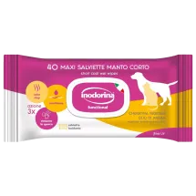 Вологі серветки Inodorina Functional Cheratina Vegetale Olio Di Argan для короткошерстних собак та котів з аргановою олією та ароматом жасмину - 40 шт