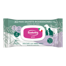 Вологі біорозкладні серветки Indorina Salv Green delicate with blackcurrant з чорною смородиною для собак, котів та гризунів - 30 шт