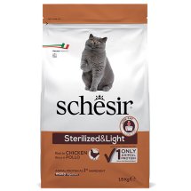 Сухий корм Schesir Cat Sterilized & Light КУРКА для стерилізованих котів/схильних до повноти - 1.5 кг