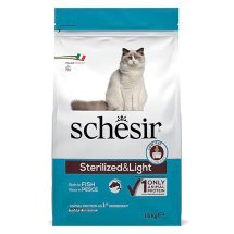 Сухий корм Schesir Cat Sterilized & Light РИБА для стерилізованих котів/схильних до повноти - 1.5 кг