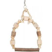 Іграшка Trixie для птахів Гойдалка-арка кольорова з мотузкою дерево 20х29 см - 1 шт