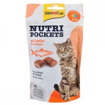 Вітамінні ласощі GimCat Nutri Pockets для котів для зміцнення імунної системи та здоров’я з лососем Омега 3/6 - 60 г