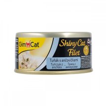 Вологий корм GimCat Shiny Cat Filet для котів з тунцем та анчоусом - 70 г