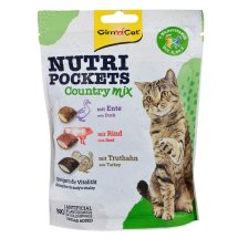 Ласощі вітамінні GimCat Nutri Pockets Кантрі мікс для котів з качкою яловичиною та індичкою - 150 г