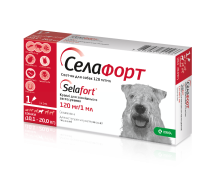 Краплі Селафорт Спот Он для собак 10.1-20кг від бліх кліщів та гельмінтів (120мг/1мл) - 1 піпетка