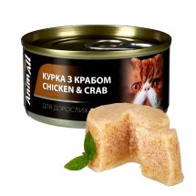 Вологий корм Animall Cat курка з крабом для котів - 85 г