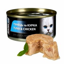 Вологий корм Animall Cat тунець з куркою для котів - 85 г