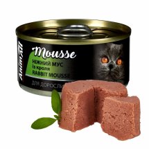 Вологий корм Animall Cat для котів ніжний мус із кроля - 80 г