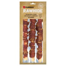 Жувальні стіки Flamingo Dog для собак обгорнуті з м'ясом кролика 28 см 3 шт - 280 г
