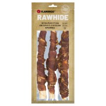 Жувальні стіки Flamingo Dog для собак обгорнуті з м'ясом кролика 25 см 3 шт - 240 г