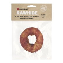 Жувальне кільце Flamingo Dog для собак обгорнуте м'ясом кролика 10 см - 100 г
