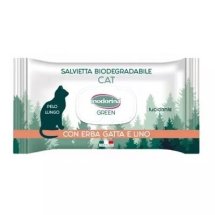 Вологі біорозкладні серветки Indorina Green Pantenolo - з котячою мятою та льоном для котів з довгою шерстю - 30 шт