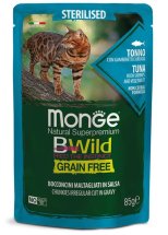 Вологий корм Monge Cat Bwild Grain Free Wet Sterilised тунець з креветками та овочами - 85 г