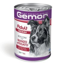 Вологий корм Gemon Dog Wet Medium Adult шматочки з яловичиною та печінкою - 415 г