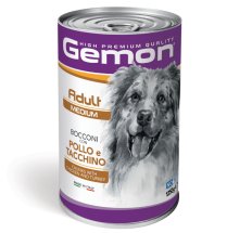 Вологий корм Gemon Dog Wet Medium Adult шматочки з куркою та індичкою, 1 - 25 кг
