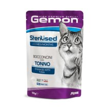 Вологий корм Gemon Cat Wet Sterilised шматочки з тунцем та рибкою дорі - 100 г