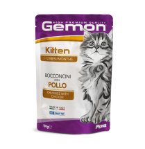 Вологий корм Gemon Cat Kitten шматочки з куркою - 100 г