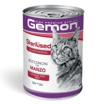 Вологий корм Gemon Cat Adult Sterilised зі шматочками яловичини - 415 г
