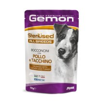 Вологий корм Gemon Dog Wet Adult шматочки з куркою та індичкою - 100 г