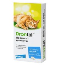 Таблетки ДРОНТАЛ Антигельмінтні для котів до 10 кг від глистів - 1 таб