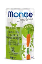 Вологий корм Monge Cat Kitten тунeць із зеленим горошком та молодою морквою - 80 г