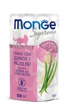 Вологий корм Monge Cat Sterilised тунeць з кіноа та стручковою квасолею - 80 г