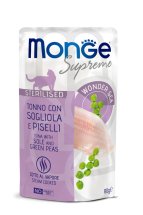 Вологий корм Monge Cat Sterilised тунeць з камбалою та зеленим горошком - 80 г