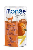 Вологий корм Monge Cat Adult тунeць з гарбузом та молодою кукурудзою - 80 г