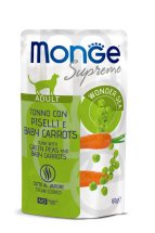 Вологий корм Monge Cat Adult тунeць із зеленим горошком та молодою морквою - 80 г