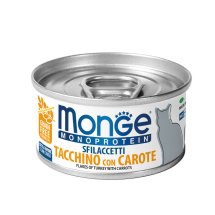 Вологий корм Monge Cat MONOPROTEIN м'ясні пластівці індичка морква - 80 г