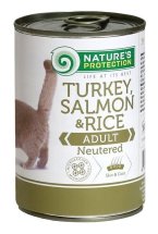 Вологий корм Nature's Protection Cat Adult Neutered Turkey Salmon & Rice для стерилізованих котів з індичкою лососем і рисом - 400 г