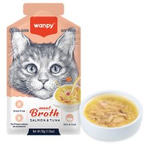 Вологий корм Wanpy Cat Meat Broths Salmon&Tuna суп З ЛОСОСЕМ І ТУНЦЕМ беззерновий для котів - 50 г