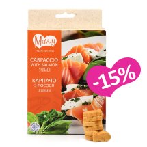 Ласощі Mavsy FD Salmon spinach milk powder Карпаччо з лосося зі морськими водоростями - 50 г